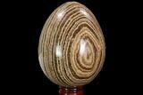 Polished, Banded Aragonite Egg - Morocco #98916-1